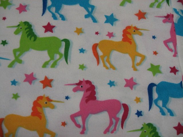 Unicorns horses stars Toddler Daycare white Flannel Blanket 