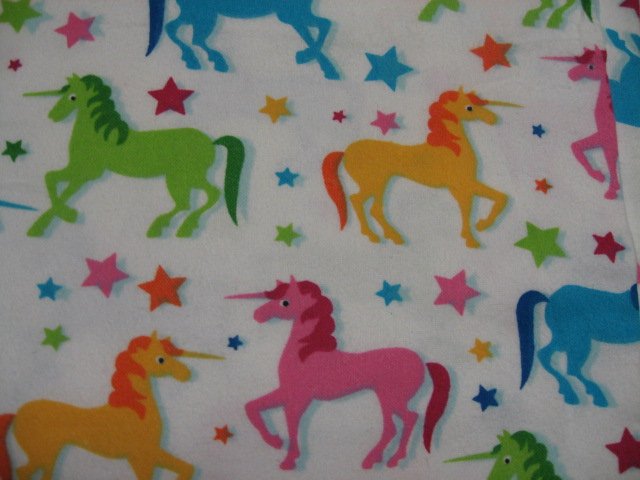 Image 0 of Unicorns horses stars Toddler Daycare white Flannel Blanket 