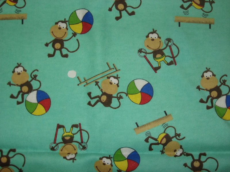 Image 0 of Monkeys excercise equipment jump ropes Toddler Daycare Flannel  Blanket 