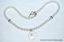 Thumbnail of Large Pearl Patron Saint Necklace