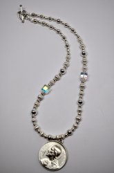 Thumbnail of Blessed Mother and Sacred Heart Necklace