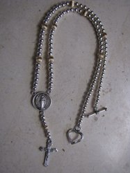 Thumbnail of Sterling & Gold-Filled Rosary Necklace