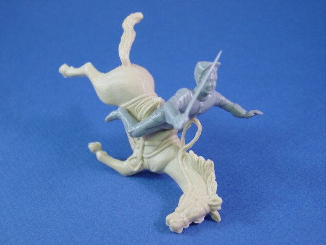 Marx Blue and Gray Playset Recast Confederate Falling Horse and Rider