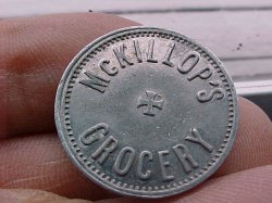 Thumbnail of (Portland, OR) McKILLOP'S GROCERY CTS 5 CTS Token