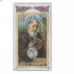 Thumbnail of St. Benedict Pendant and Prayer Card Set