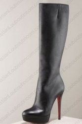 Redsole Christian Louboutin: Free Shipping Christian Louboutin calf leather side zipper boots