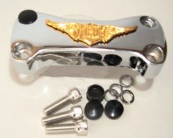 Thumbnail of GL1100 CHROME HANDLE BAR CLAMP WITH EAGLE