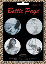 Thumbnail of Bettie Page - Four Button Set Topless Photos 