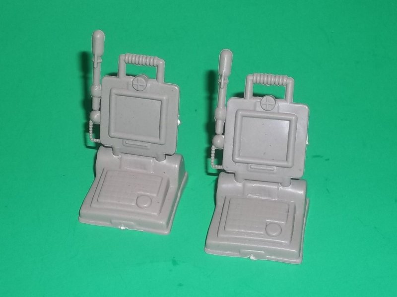 Pair Of Modern Plastic Computers With Monitors