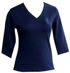 Thumbnail of Ladies Navy 3/4 Sleeve Shirt