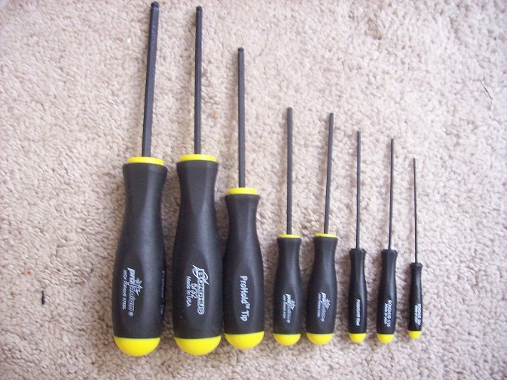 Set OF 8 Prohold Screwdriver Handle Balldrivers .050 to 3/16"