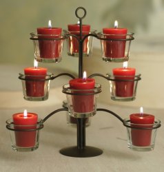 Thumbnail of Nine Votive Candle Holder Tree / Espresso finish