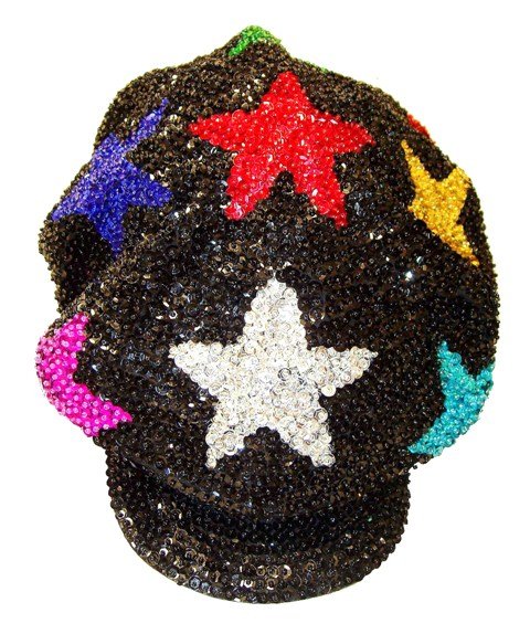 Thumbnail of Sequin Brando Cap Black w/Color Stars (HAT03)