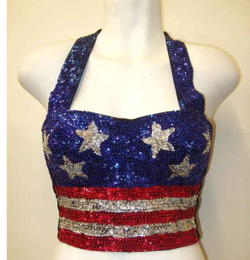 Thumbnail of Sequin Bustier USA Flag Stars & Stripes