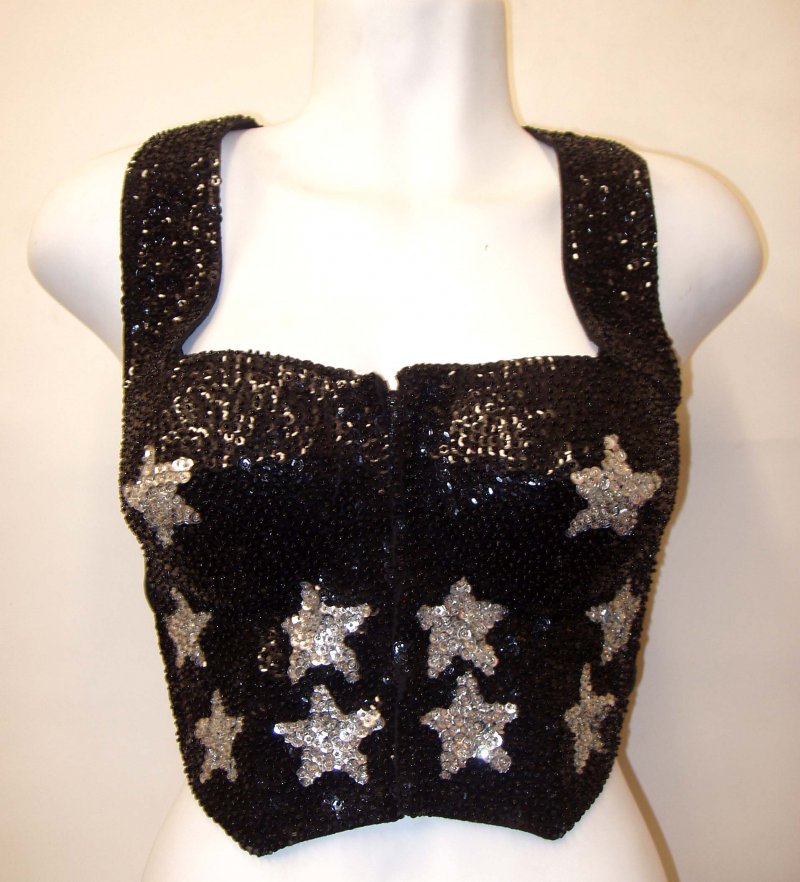 Thumbnail of Sequin Bustier Black w/Silver Stars