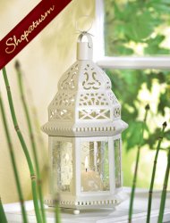 Thumbnail of 20 Wedding Ivory Lacy Moroccan Candle Lanterns Centerpieces