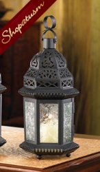 Thumbnail of 30 Black Lantern Centerpiece Candle Holder Moroccan Winter Fire