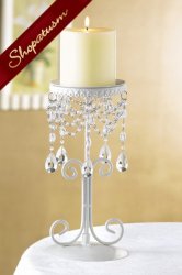 Thumbnail of 40 Elegant Crystal Bead Candle Holders Ivory Centerpiece