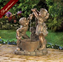 Thumbnail of Children Play in Garden Indoor Outdoor Fountain