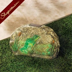 Thumbnail of Magical Motion Frog Solar Powered Lights Garden Stone