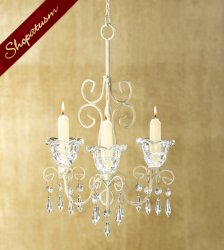 Thumbnail of Shabby Scrollwork Design Candlelight Crystalline Drops Chandelier