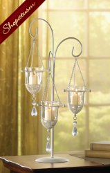 Thumbnail of 30 Wedding Centerpiece Hanging Crystal Drop Ivory Candelabra