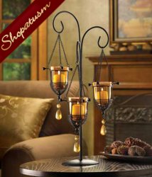 Thumbnail of 40 Wedding Centerpiece Amber Crystal Drop Hanging Candelabra