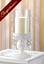 Thumbnail of 10 White Candle Lantern Victorian Hurricane Wedding Centerpiece
