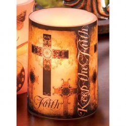 Thumbnail of Keep The Faith Cross Unscented LED Flameless Candle