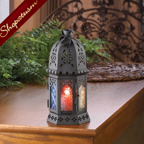 Ornate Candle Lantern Enchanted Rainbow Wedding Centerpiece