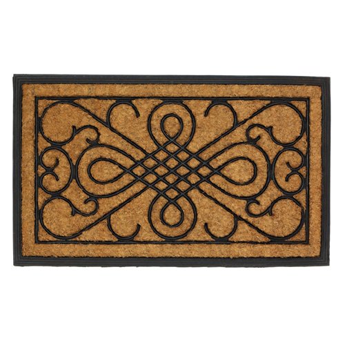 Scrollwork Design Front Door Rubber Floor Mat