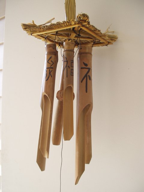 Bamboo Wind Chimes 34 Inch Feng Shui Symbols Tiki Thatch