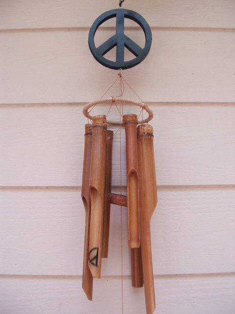 Bamboo Wind Chimes 36 Inch Carved Wood Peace Sign Symbol Image 0 Of Bamboo Wind Chimes 36 Inch Carved Wood Peace Sign Symbol