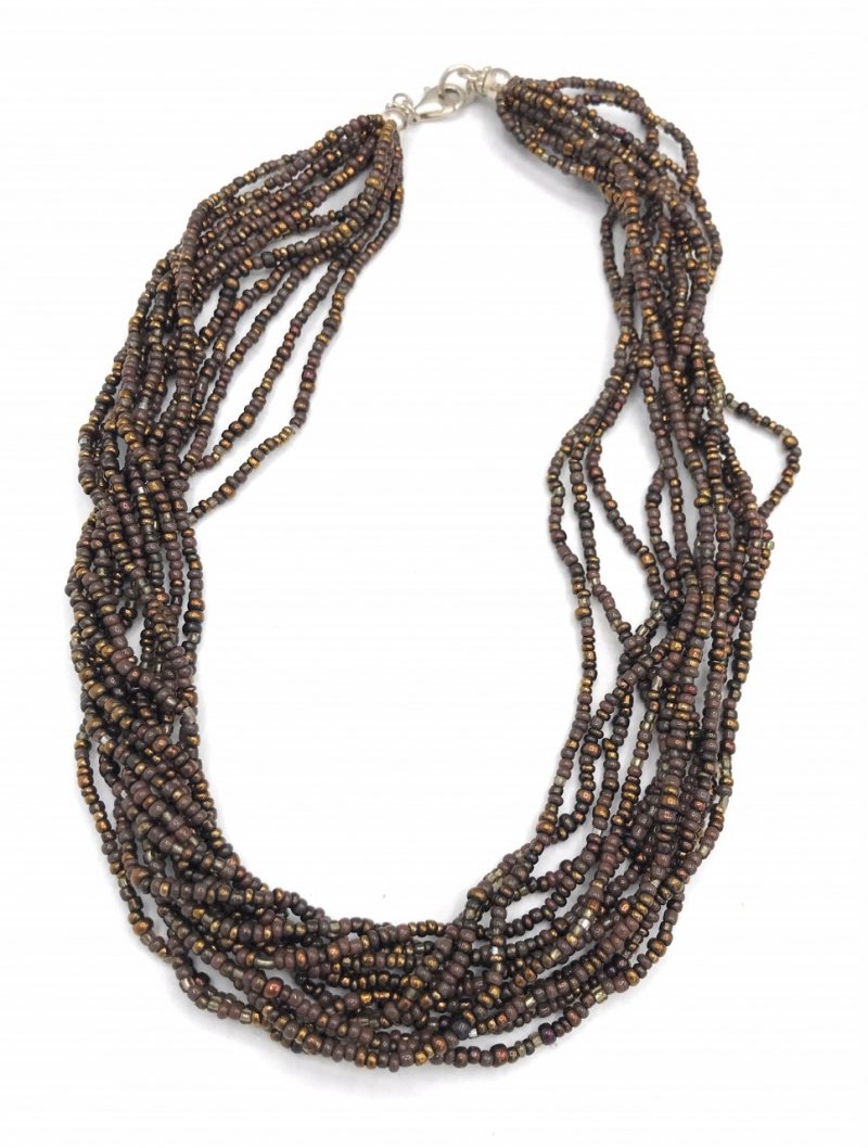 N1815 Retired Silpada Bronze Beaded Necklace