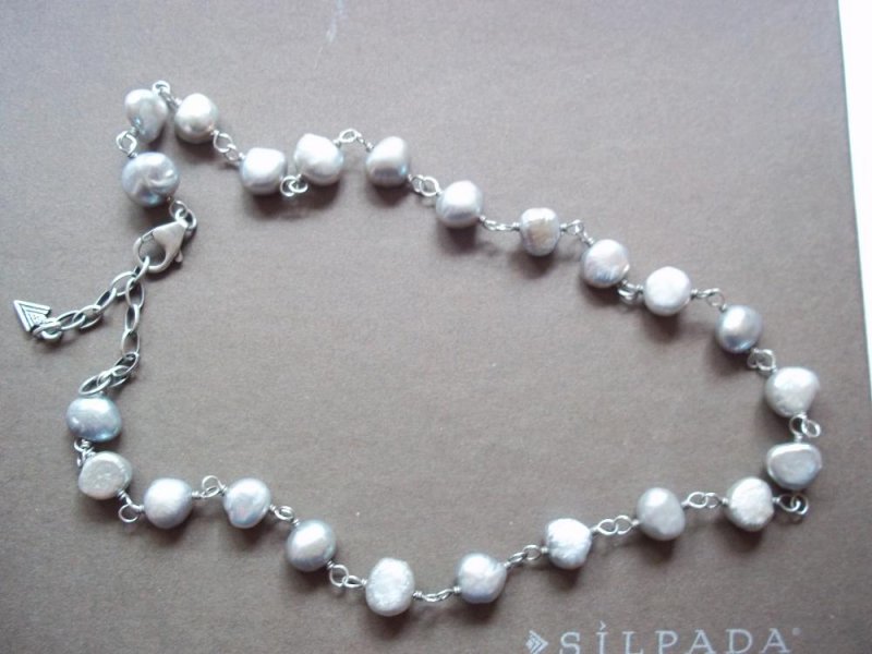 RET N1800 SILPADA Gray Pearl & Sterling Silver Necklace 