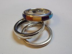 R1261 Retired Silpada Sterling Silver Multi-Inlay Ring Size 9