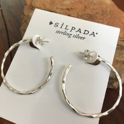 Silpada Essential Hammered Hoop Earrings