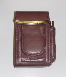 Thumbnail of Genuine Leather Hard Cigarette Case - BURGUNDY