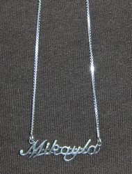 Thumbnail of Sterling Silver Name Necklace - Name Plate - MIKAYLA