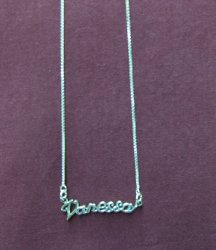 Thumbnail of Sterling Silver Name Necklace - Name Plate - VANESSA
