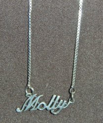 Thumbnail of Sterling Silver Name Necklace - Name Plate - MOLLY