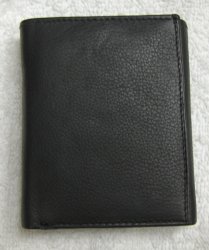 Thumbnail of Genuine Leather Men's Tri-Fold Wallet #3126 BLACK