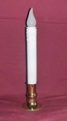 Thumbnail of Dusk - Dawn Battery Operated Sensor Candle Lamp w/brass plated bottom