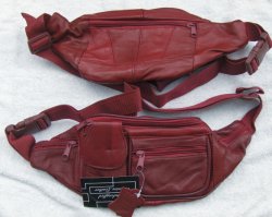 Thumbnail of Genuine Leather Fanny Pack #3064-DARK RED