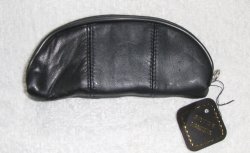 Thumbnail of Genuine Leather Soft Single Eyeglass Case #001 - BLACK
