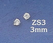 Thumbnail of Sterling Silver & 3mm CZ round stud earrings