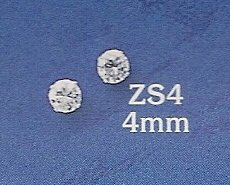 Thumbnail of Sterling Silver & 4mm CZ round stud earrings
