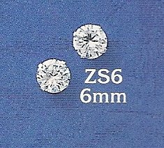 Thumbnail of Sterling Silver & 6mm CZ round stud earrings