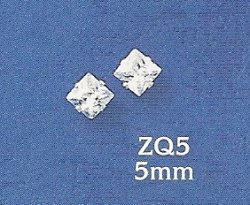 Thumbnail of Sterling Silver & 5mm CZ Square Stud Earrings