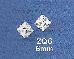 Thumbnail of Sterling Silver & 6mm CZ Square Stud Earrings